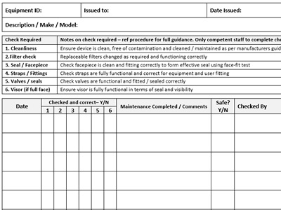F-HS44 RPE Monthly Inspection Form
