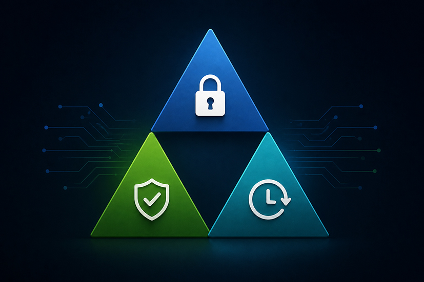 Image showing the three cyber security principles - confidentiality, integrity and availability